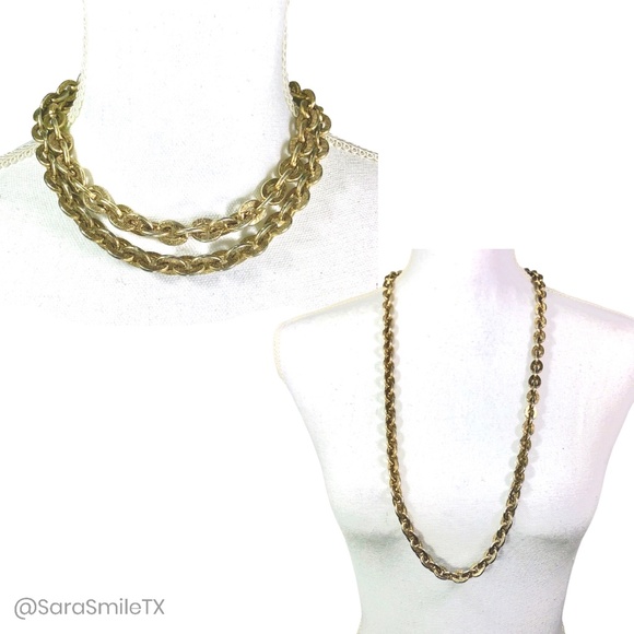 CLUB MONACO Chunky Gold Chain Link Necklace - Picture 1 of 11